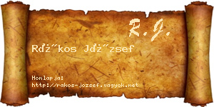 Rákos József névjegykártya
